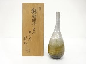 加藤釥　彩釉　鶴首花入